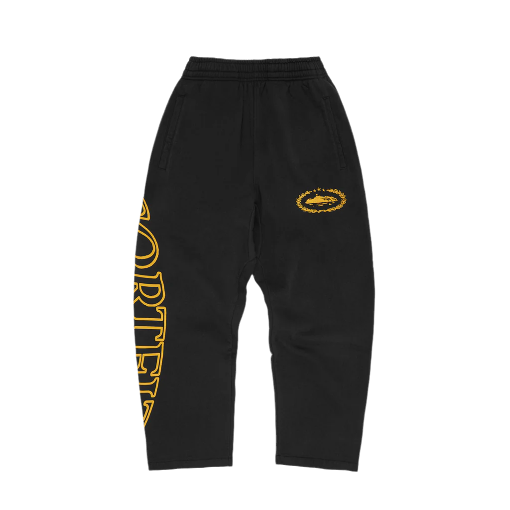 CORTEIZ SUPERIOR ROYALE OPEN HEM PANT [BLACK / YELLOW]