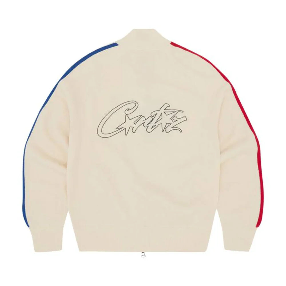 Corteiz Knit Zip Up Fleece- Cream