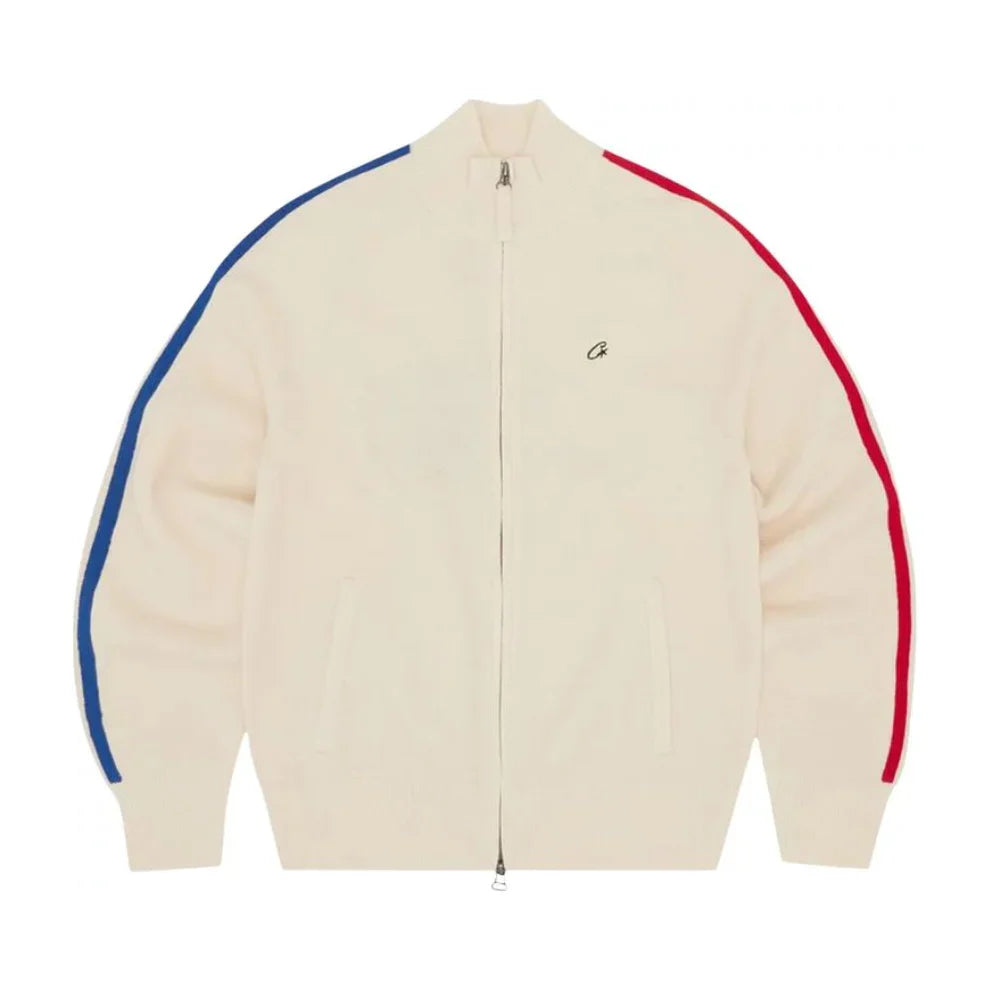 Corteiz Knit Zip Up Fleece- Cream